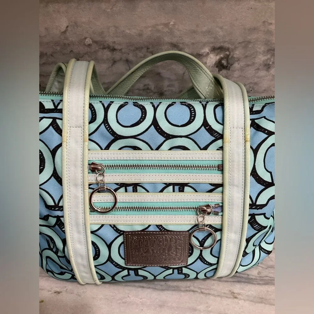 Coach Poppy 3D‎ Op Art Glam Tote Purse Handbag